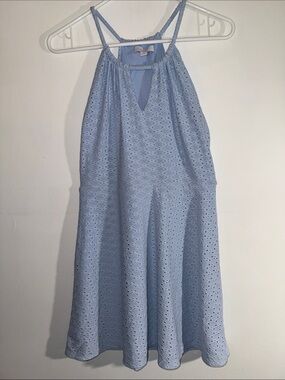 Candie's Light Blue Eyelet Halter Dress
